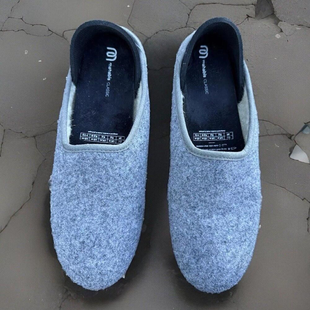 MAHABIS wool Sleepers Shoes Flats Gray Womens Sz 8.5 9 Men’s Sz 7 7.5